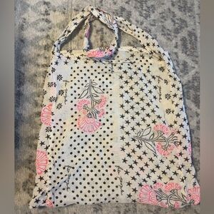 Floral and Star Patterned Tote Bag